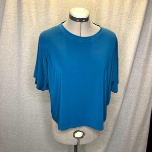Athleta teal oversized crop top short sleeve medium
